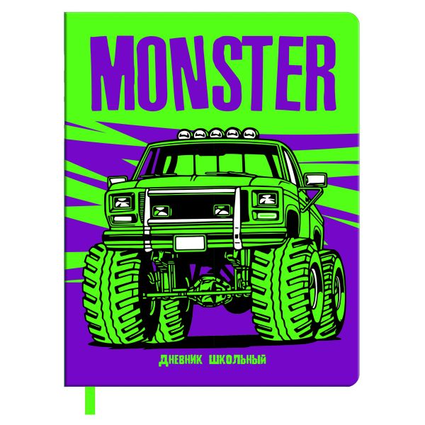 Дневник 1-11 кл. 48л. ЛАЙТ BG "Monster", иск. кожа, печать, ляссе D5s48_58625