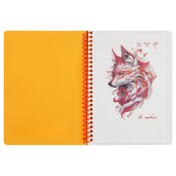 Скетчбук 40л., А5 BG "Neon. Orange", на гребне, маркерная бумага 120г/м2 СА540гр_59316