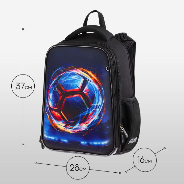 Ранец Berlingo Expert "Cyber Football" 37*28*16см, анатомическая спинка RU-EX-1103