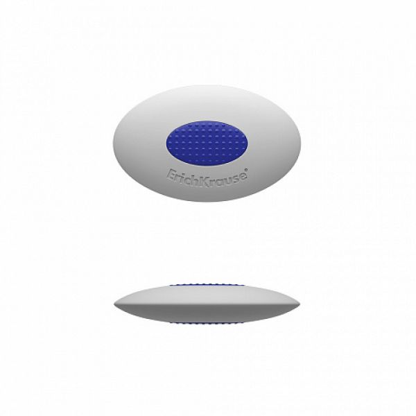 Ластик белый овальный "Smart Oval" с синим держателем 45532 Erich Krause
