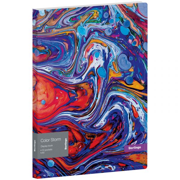 Папка с 10 вкладышами Berlingo "Color Storm", 17мм, 600мкм, с внутр. карманом, с рисунком DB4_10031