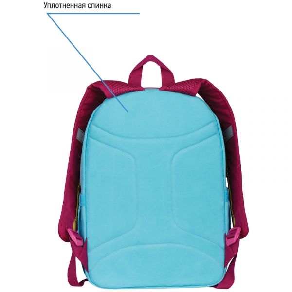 Рюкзак Berlingo Color blocks "Blue fuxia" 39*28*17см, уплотненная спинка RU08101