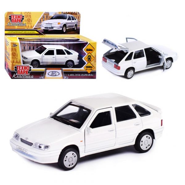 Машина металл LADA -2114 2114-12-WH "Samara" 12 см, (двер, баг, белый) инерц., в коробке
