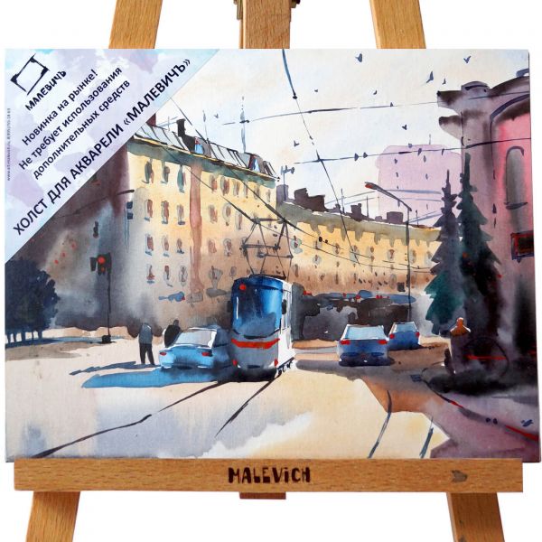 Холст акварельный на картоне Малевичъ (20х30 см)