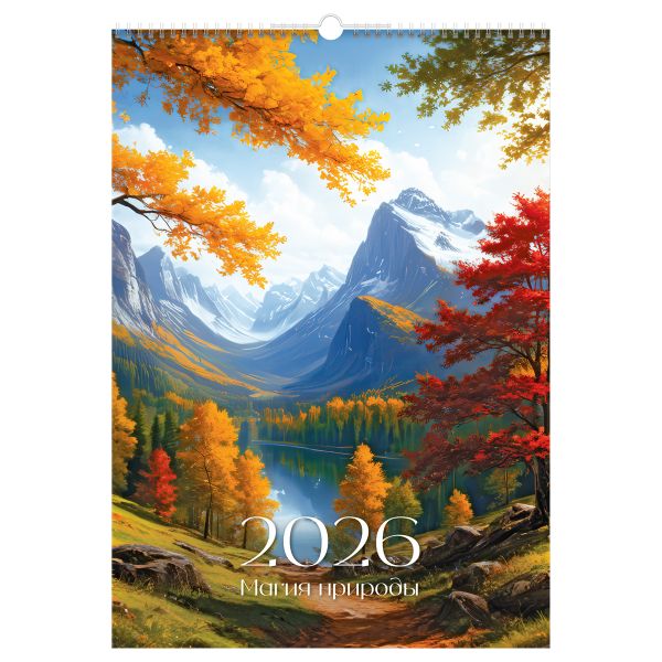 Календарь настенный перекидной на гребне, 340*480 мм 6л. BG "Природа", 2026г. 381925