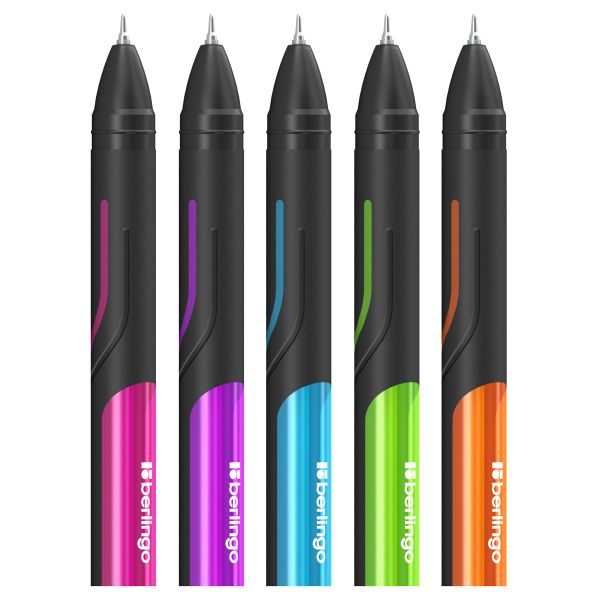Ручка шариковая Berlingo "Color Zone stick" 0,7мм, синяя, прорезиненный корпус ассорти CBp_70950