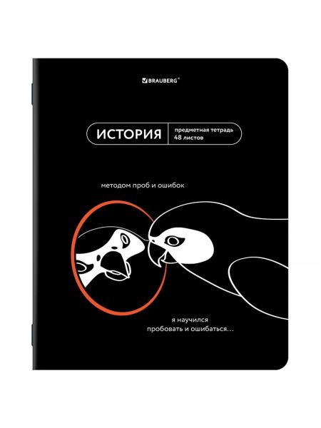 Тетрадь предметная МЕМЫ 48 л., TWIN-лак, ИСТОРИЯ, клетка, подсказ, BRAUBERG, 405103