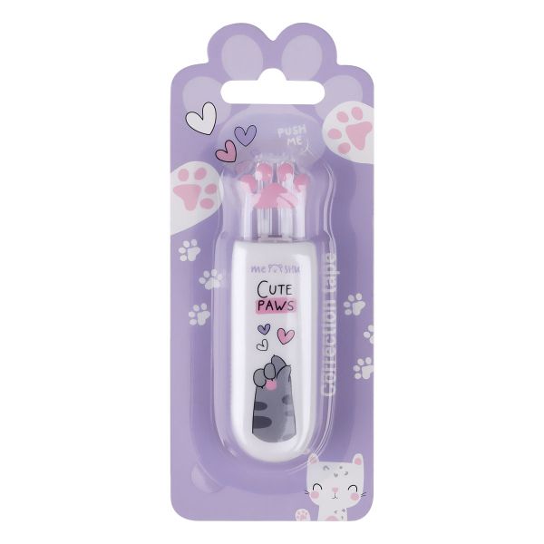 Корректирующая лента MESHU "Cute Paw", 5мм*6м, блистер, европодвес MS_54227