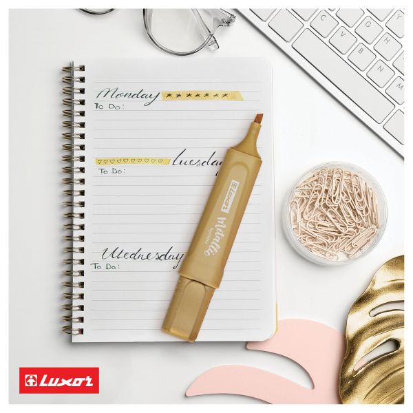 Текстовыделитель Luxor "Textliter Metallic" золото, 1-5мм 4011M