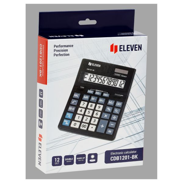 Калькулятор настольный Eleven Business Line CDB1201-BK, 12 разрядов, 155*205*35мм, черный