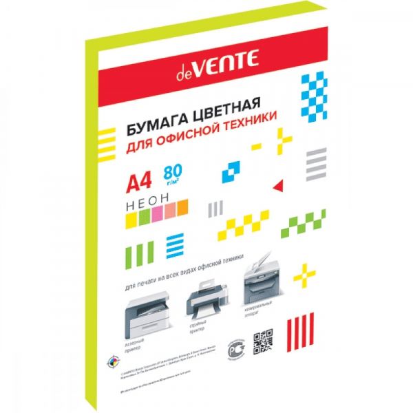 Бумага А4  80г/мкв 100л "deVENTE" неон желтый 2072605 deVENTE