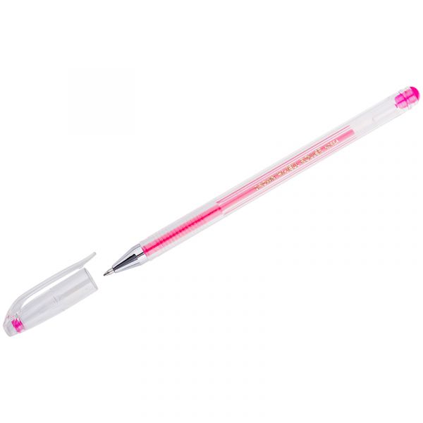 Ручка гелевая Crown "Hi-Jell Color" розовая, 0,7мм HJR-500HB