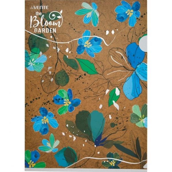 Папка-конверт на кнопке А4 "Bloom Garden"  фактура крафт-имитация с рисунком, 180мкм NEW 3071204 deV