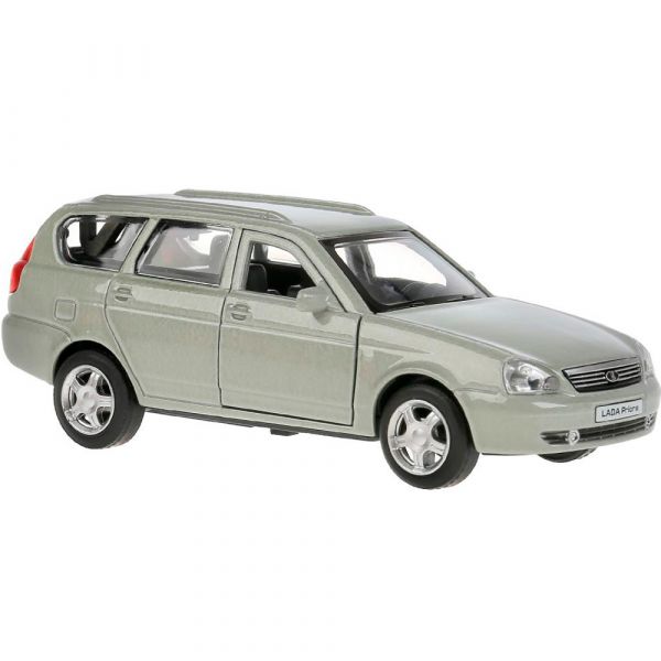 Машина металл Lada Priora, PRIORAWAG-12-BN 12 см, (двери, багаж, бежевый) инерц, в коробке