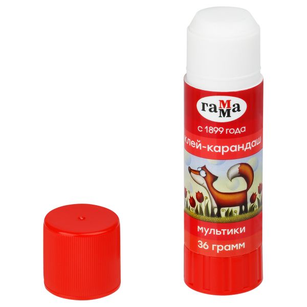 Клей-карандаш Гамма "Мультики", 36г, ПВП 1582022.36