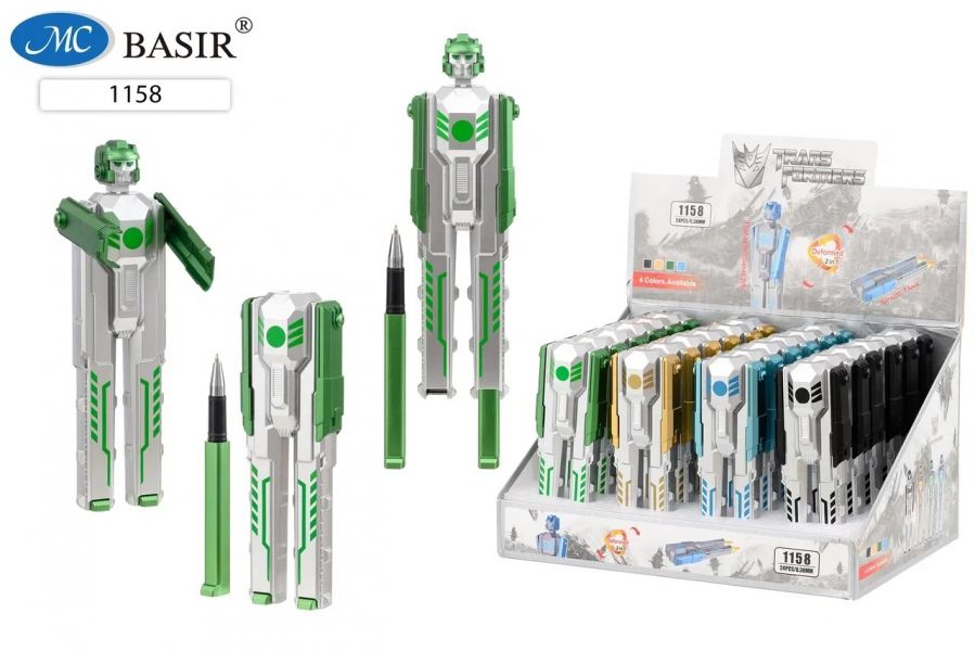 Шариковая ручка-игрушка: "ТРАНСФОРМЕР"; в корпусе 2 ручки 1158 MC Basir