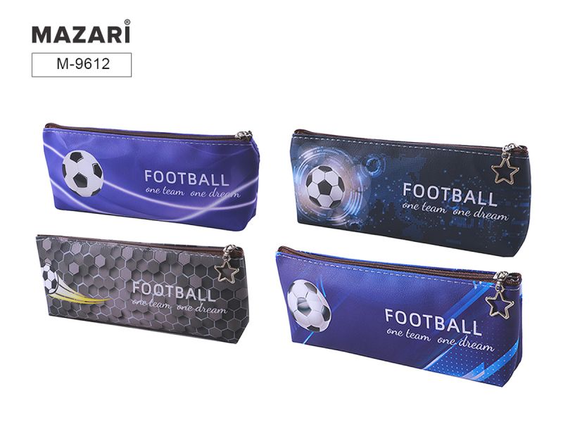Пенал-косметичка молния "Football" полиуретан ассорти ОПП-уп NEW M-9612 MAZARI