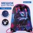 Мешок для обуви BRAUBERG PREMIUM, карман, подкладка, светоотражайка, 43х33 см, "Neon cat", 271621