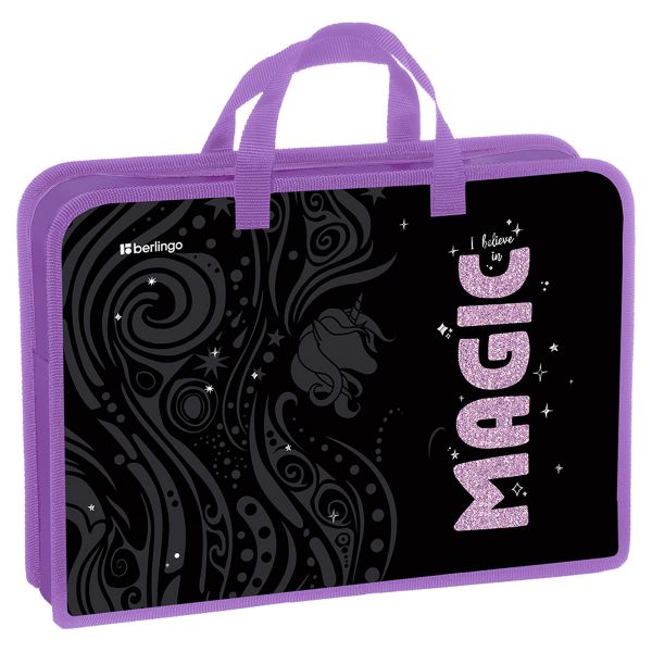 Папка с ручками 1 отделение, А4 Berlingo "Purple Magic", 340*245*75мм, пластик, BR-PT-A47537