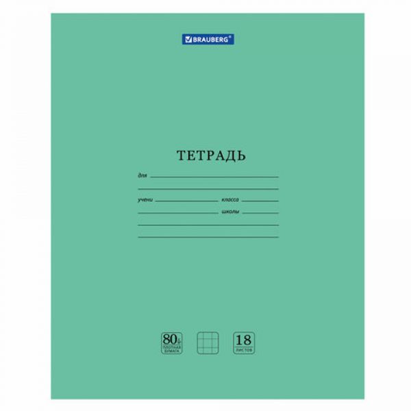 Тетрадь BRAUBERG "EXTRA" 18 л., клетка, плотная бумага 80 г/м2, обложка картон, 105708