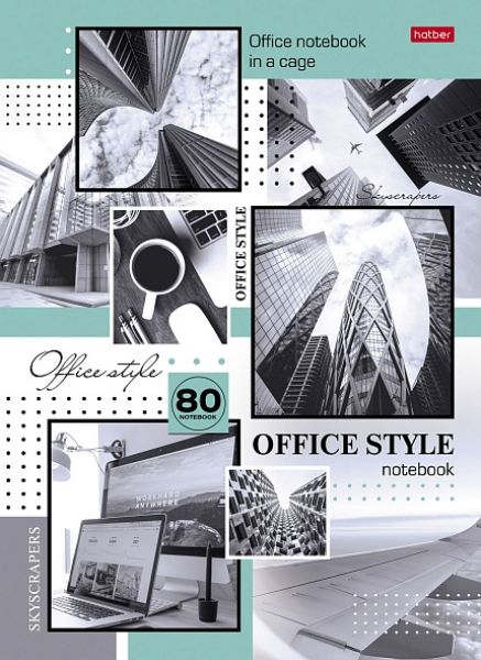 Бизнес-блокнот  80л А4 5-цв.блок/тв.обл /мат. лам. "Office Style" 80ББ4В1_30387 Хатбер