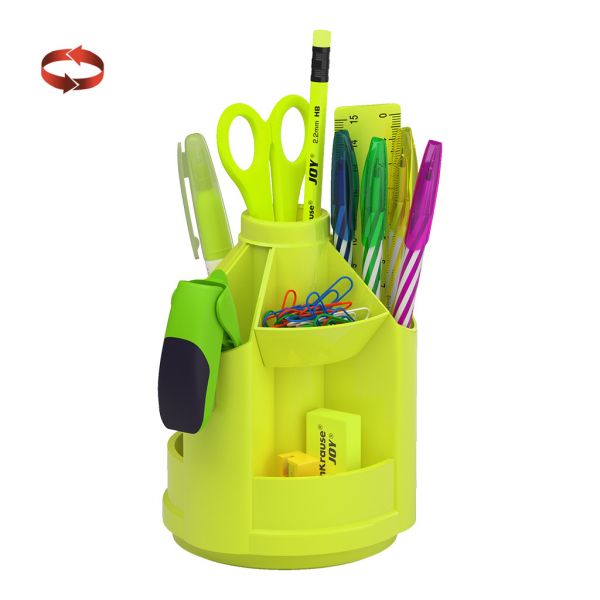 Офисный набор 13 предм. Mini Desk, Neon Solid /вращающийся /желтый 53230 Erich Krause