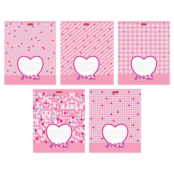 Тетрадь  18л клетка "Pink 23"  5видов NEW 18Т5В1 Хатбер