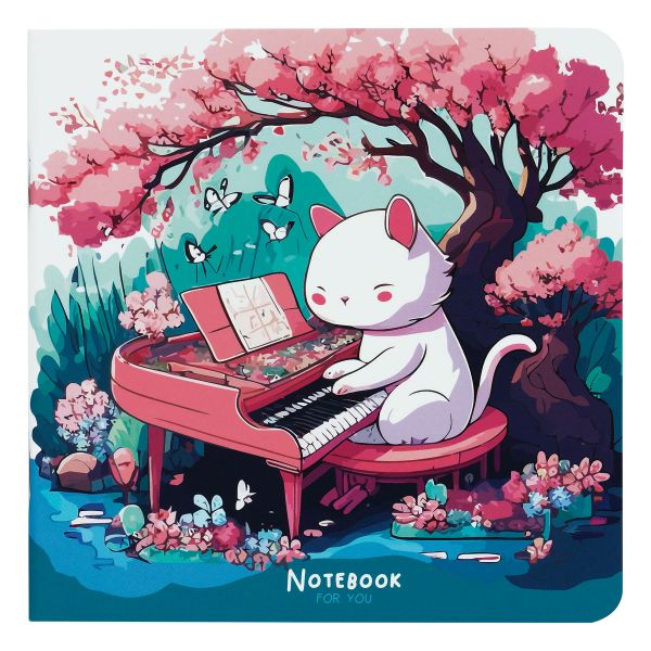Записная книжка мм 40л. MESHU "Cat`s symphonie", soft-touch, блок без линовки, 80г/м2 MS_53365
