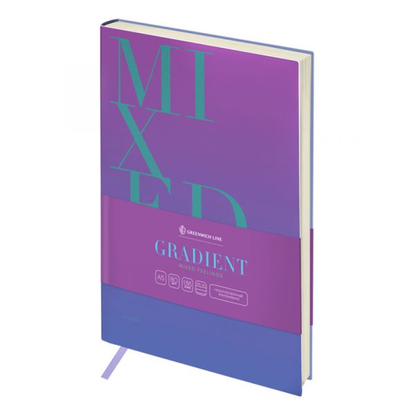 Ежедневник недатированный А5, 136л., кожзам, Greenwich Line "Gradient. Mixed feelings", тон. блок EN