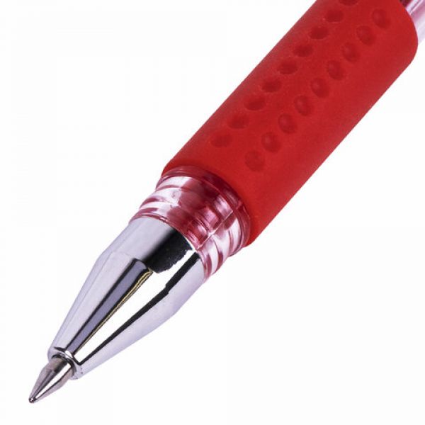 Ручка гелевая с грипом BRAUBERG "EXTRA GT", КРАСНАЯ,узел 0,5 мм, линия 0,35 мм, 143920