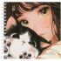 Скетчбук 60л., 150*150 MESHU "Сat girl", на гребне, soft-touch, 120г/м2 MS_64034