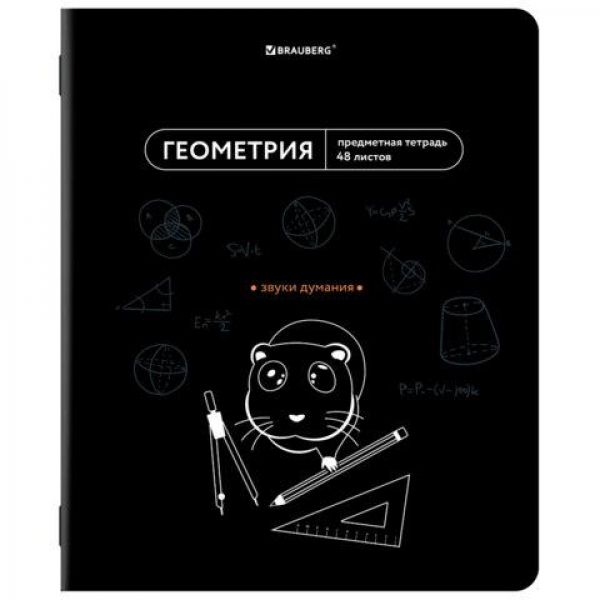 Тетрадь предметная МЕМЫ 48 л., TWIN-лак, ГЕОМЕТРИЯ, клетка, подсказ,  RAUBERG, 405101