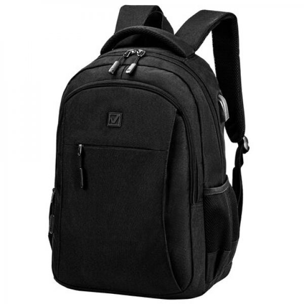Рюкзак BRAUBERG URBAN с отделением для ноутбука, USB-порт, "Kinetic", черный, 46х31х18 см, 270798