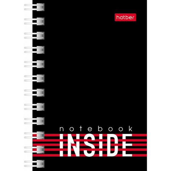 Зап. книжка  40л А7 спираль "INSIDE" 40ЗК7В1гр Хатбер