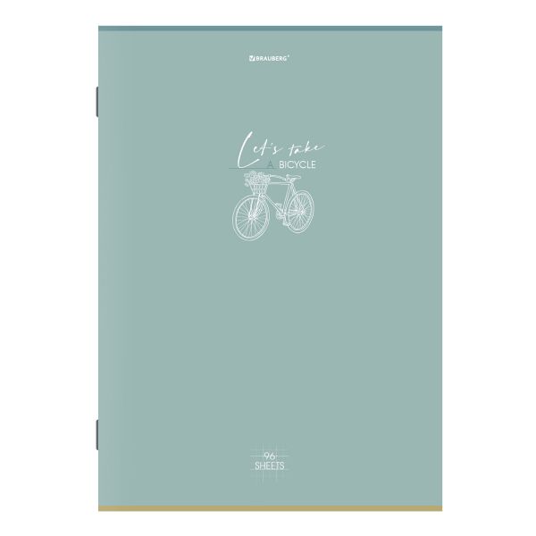 Тетрадь А4, 96 л., BRAUBERG, скоба, клетка, глянцевый лак, "Pastel", (микс в спайке), 405323