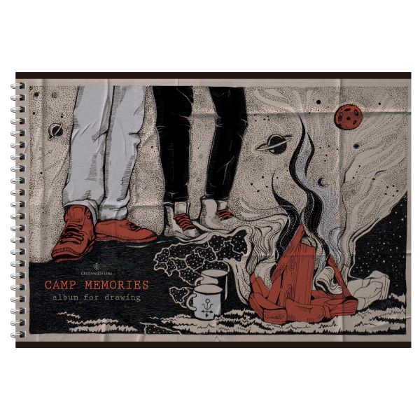 Альбом для рисования 32л., А4,на гребне Greenwich Line "Сamp memories",160г/м2,перфорация на отрыв