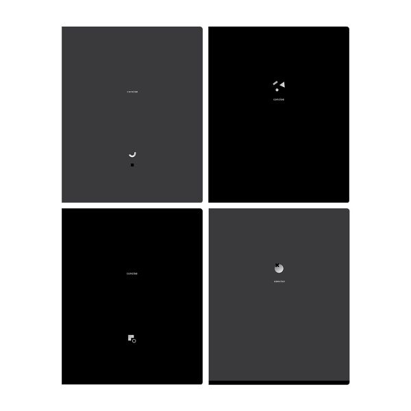 Тетрадь 48л., А5, клетка BG "Monocolor. Black. Concise", soft-touch ламинация, Т5ск48_лс_тф 12234