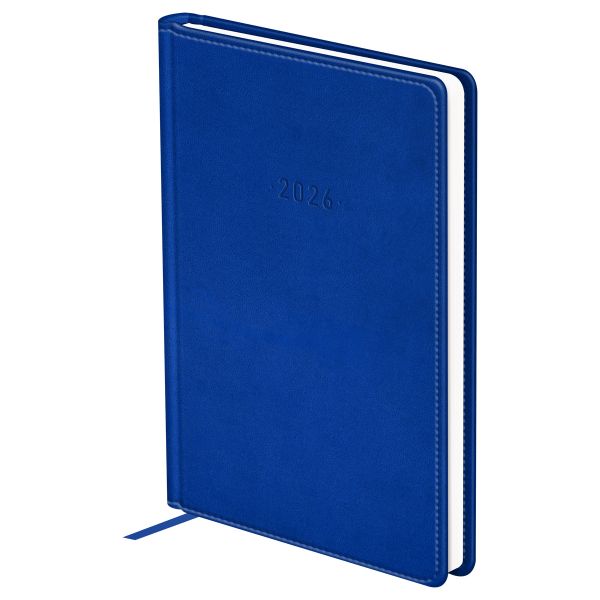 Ежедневник датированный 2026г., А6, 176л., кожзам, BG "Winner. Bright blue", синий DdА6_09354