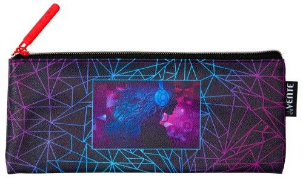 Пенал-плоский на молнии 21,5*9*1см "DJ Girl" /иск.кожа NEW 7024318 deVENTE