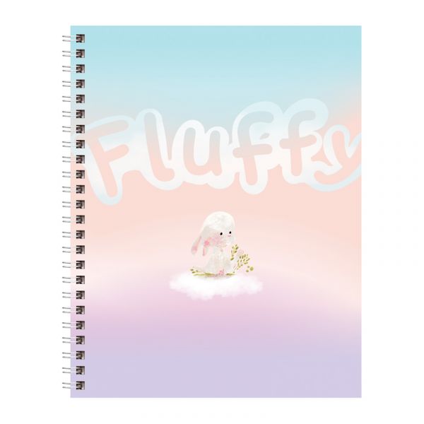 Тетрадь 80л., А5, клетка на гребне BG "Fluffy", матовая ламинация Т5гр80_лм 11184