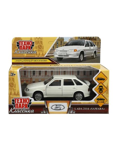 Машина металл LADA -2114 2114-12-WH "Samara" 12 см, (двер, баг, белый) инерц., в коробке