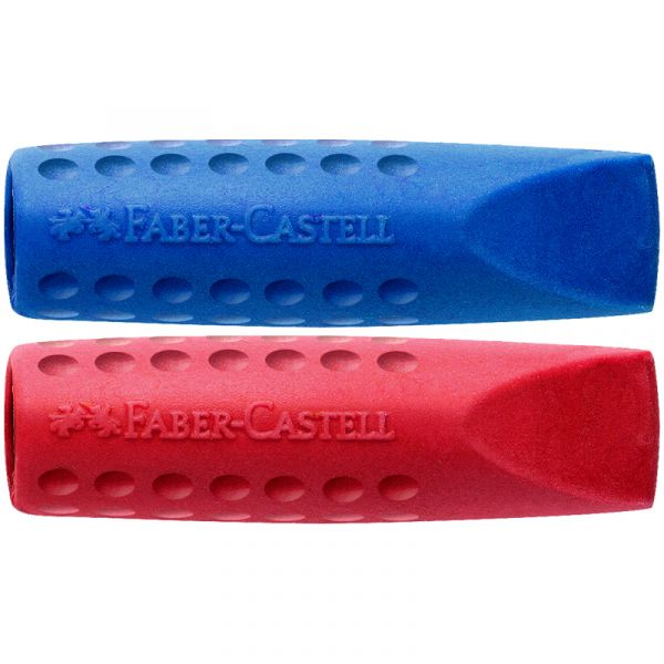 Набор ластиков-колпачков Faber-Castell "Grip 2001" 2шт., трехгранные, ассорти, пакет 187001