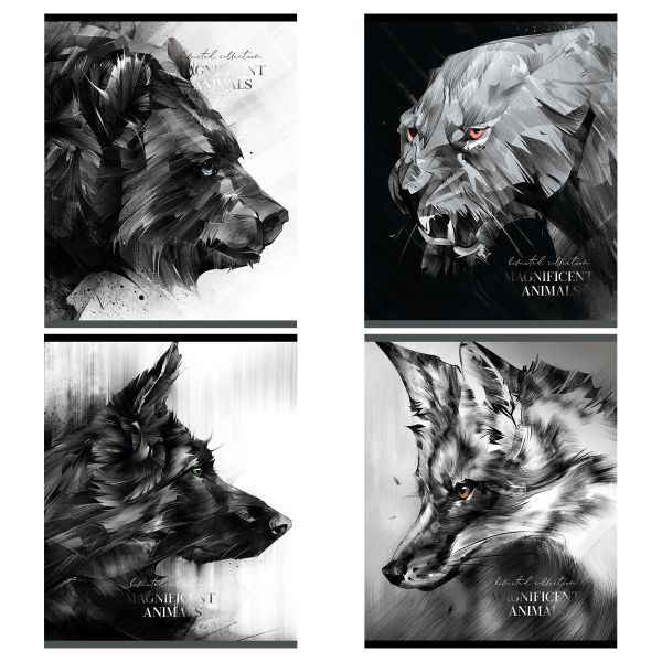 Тетрадь 80л., А5, клетка Greenwich Line "Magnificent animals", 70г/м2 N5c80-53166
