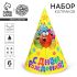 Колпак бумажный "С Днем Рождения" шарики и звезды (набор 6 шт) 1033802