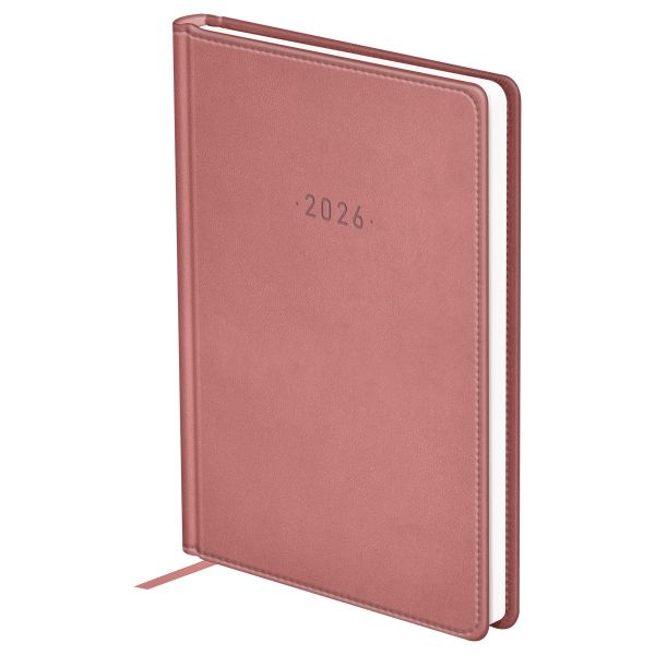 Ежедневник датированный 2026г., А6, 176л., кожзам, BG "Winner. Pink", розовый DdА6_09356