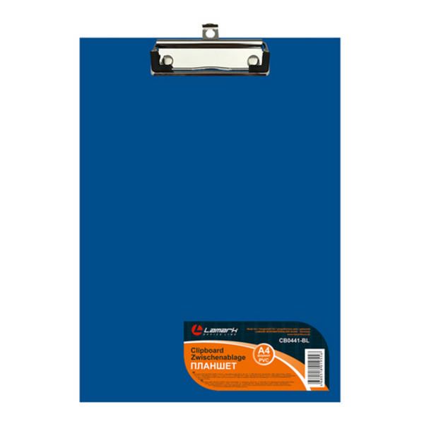 Клипборд А4 синий 2мм PVC CB0441-BL Lamark