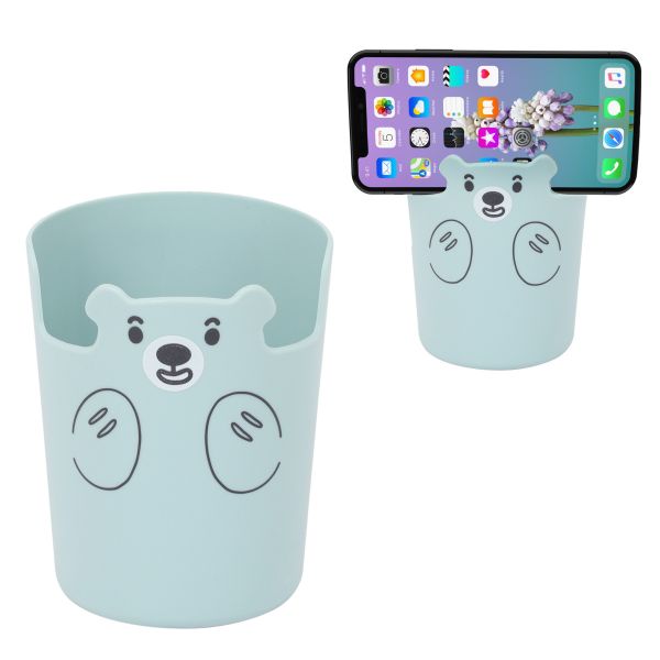 Подставка д/каранд. и ручек "Teddy Bear" 10,5*7,8см с принтом /бирюзовая 4104346 deVENTE