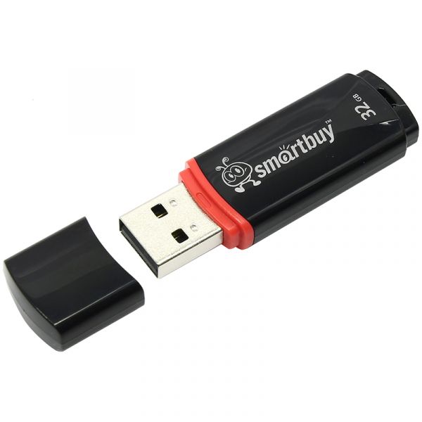 Флеш-диск 32 GB, SMARTBUY Crown, USB 2.0, черный, SB32GBCRW-K
