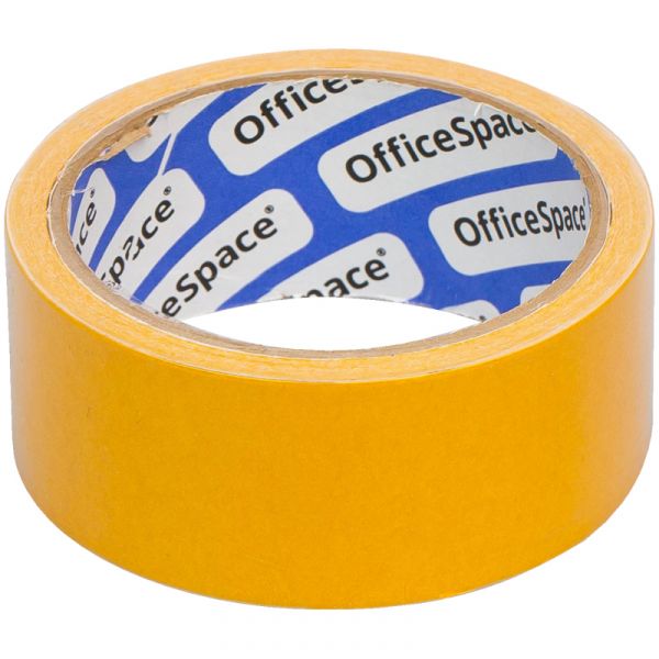 Клейкая лента двусторонняя ПРОЗРАЧНАЯ OfficeSpace, 38мм*10м, полипропилен KLDc_48504
