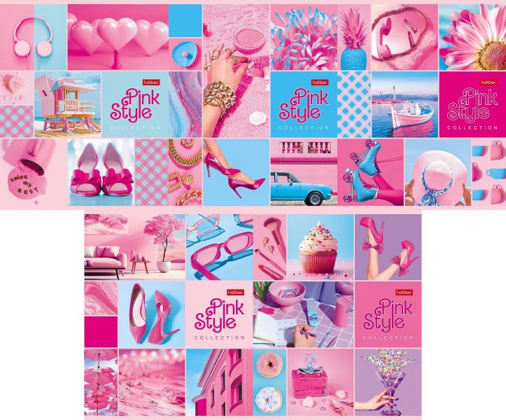 Тетрадь  48л клетка "Pink style" /глянец/ NEW 48Т5лВ1 Хатбер